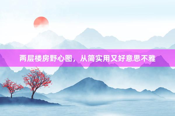 两层楼房野心图，从简实用又好意思不雅